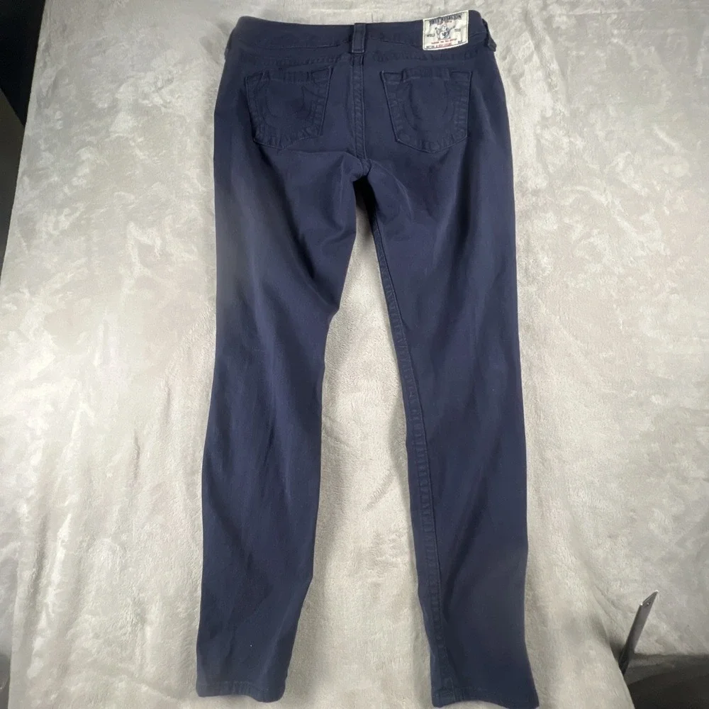 VINTAGE Y2K TRUE RELIGION BASIC NAVY STRAIGHT LEG BAGGY STYLE PANTS‎ Size 33x30